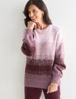 Ella J Sunset Jumper, Burgundy & Pink product photo View 05 S