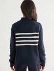 Ella J Bateau Jumper, Navy & Ivory product photo View 02 S