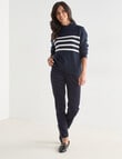 Ella J Bateau Jumper, Navy & Ivory product photo View 03 S