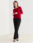 Oliver Black Long Sleeve Crew Neck Cardigan, Ruby product photo View 03 S