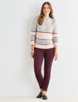 Ella J Sequined Stripe Jumper, Silver & Pink product photo View 03 S