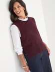 Ella J Knitted Vest, Burgundy product photo