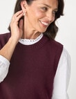 Ella J Knitted Vest, Burgundy product photo View 04 S