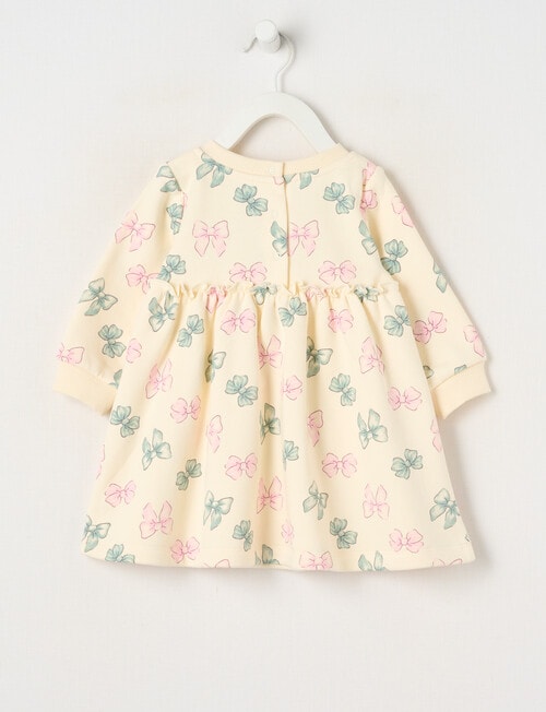 Teeny Weeny Butterflies and Bows Play Time Fleece Bow Dress, Cream product photo View 02 L