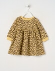 Teeny Weeny Butterflies and Bows Play Time Fleece Leopard Dress, Brown Leopard print product photo