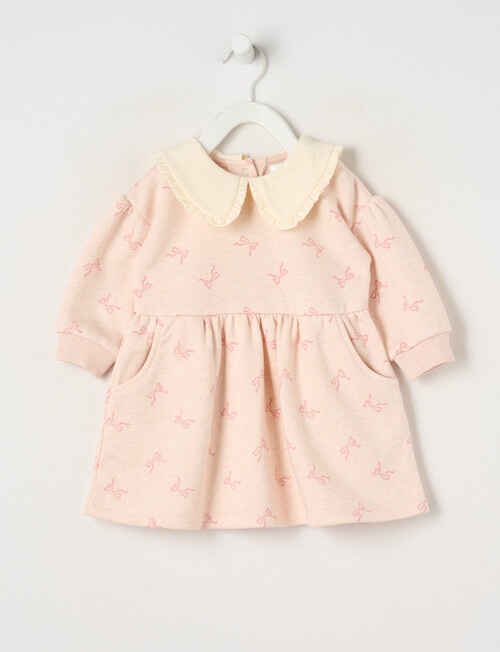Teeny Weeny Butterflies and Bows Play Time Fleece Bow Dress, Pink product photo