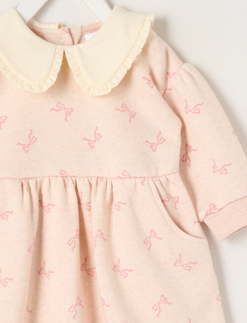 Teeny Weeny Butterflies and Bows Play Time Fleece Bow Dress, Pink product photo View 03 L