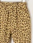 Teeny Weeny Butterflies and Bows Play Time Leopard Print Track Pants, Brown product photo View 02 S