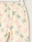 Teeny Weeny Butterflies and Bows Play Time Horseshoe Track Pants, Cream product photo View 02 S