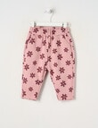 Teeny Weeny Butterflies and Bows Play Time Daisy Track Pants, Pink & Cherry product photo