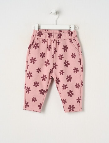 Teeny Weeny Butterflies and Bows Play Time Daisy Track Pants, Pink & Cherry product photo