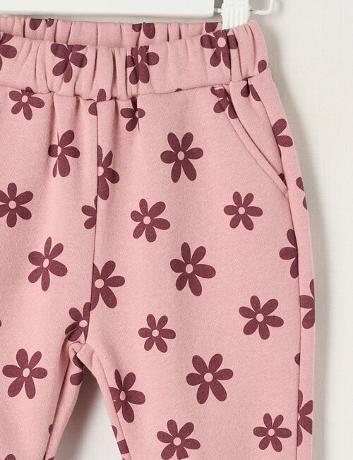 Teeny Weeny Butterflies and Bows Play Time Daisy Track Pants, Pink & Cherry product photo View 02 L