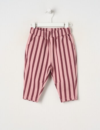 Teeny Weeny Butterflies and Bows Play Time Stripe Track Pants, Pink & Cherry product photo
