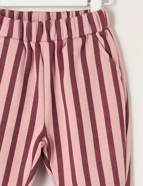 Teeny Weeny Butterflies and Bows Play Time Stripe Track Pants, Pink & Cherry product photo View 02 L