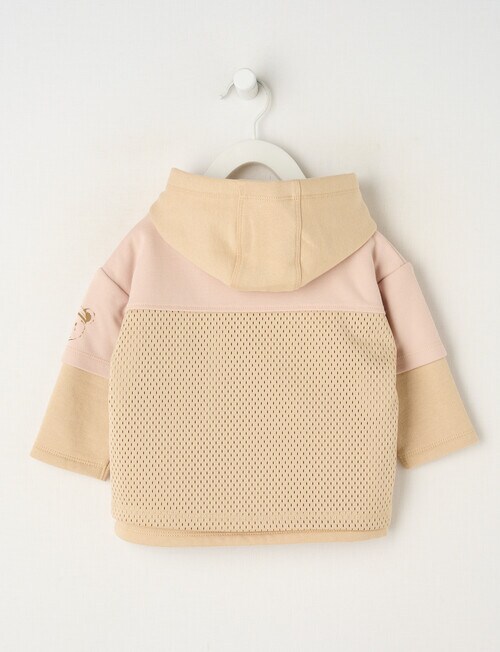 Teeny Weeny Mesh & Fleece Basketball Hoodie, Blonde Wood product photo View 02 L
