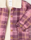 Teeny Weeny Butterflies & Bows Check Shacket, Pink product photo View 02 S