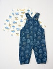 Teeny Weeny Digger Overall With Tee, Denim Blue product photo View 03 S