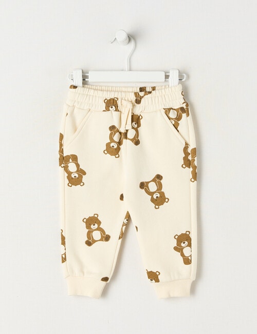 Teeny Weeny Play Time Fleece Trackpant, White product photo