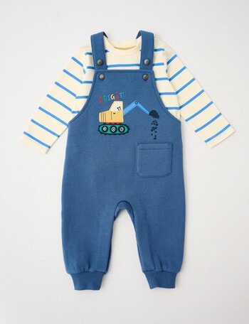 Teeny Weeny Fleece Dungaree & Tee, Blue product photo