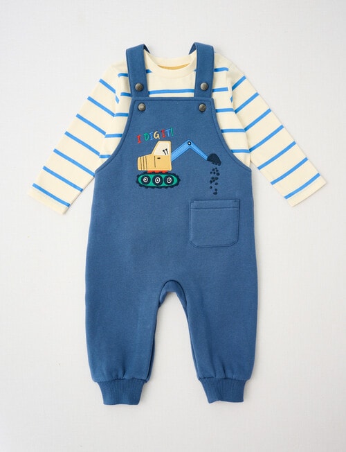 Teeny Weeny Fleece Dungaree & Tee, Blue product photo