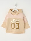 Teeny Weeny Mesh & Fleece Basketball Hoodie, Blonde Wood product photo