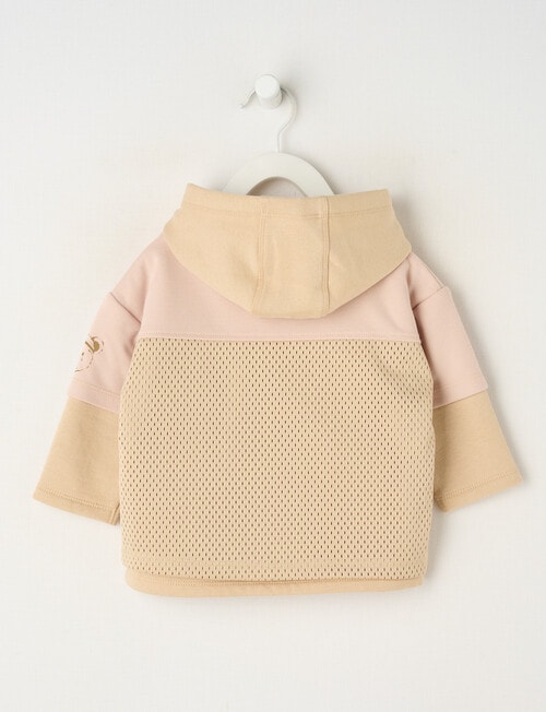 Teeny Weeny Mesh & Fleece Basketball Hoodie, Blonde Wood product photo View 02 L