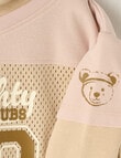 Teeny Weeny Mesh & Fleece Basketball Hoodie, Blonde Wood product photo View 03 S
