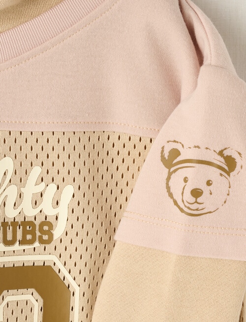 Teeny Weeny Mesh & Fleece Basketball Hoodie, Blonde Wood product photo View 03 L