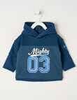 Teeny Weeny Mesh & Fleece Basketball Hoodie, Navy product photo