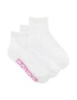 Bonds Logo Quater Crew Socks, 3-Pack, Blue Tang, Lavender Lane & Blind Blossom product photo