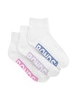 Bonds Logo Quater Crew Socks, 3-Pack, Blue Tang, Lavender Lane & Blind Blossom product photo View 02 S