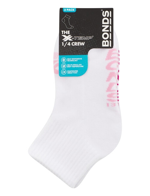 Bonds X-Temp Quater Crew Socks, 3-Pack, Mt Fuji, Maybe Baby & Lilac Fluff product photo View 03 L