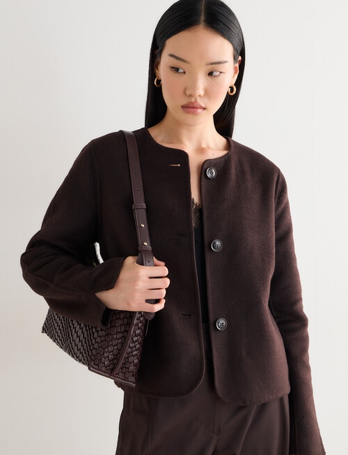 State of play Widera Wool Blend Jacket, Bitter Chocolate product photo