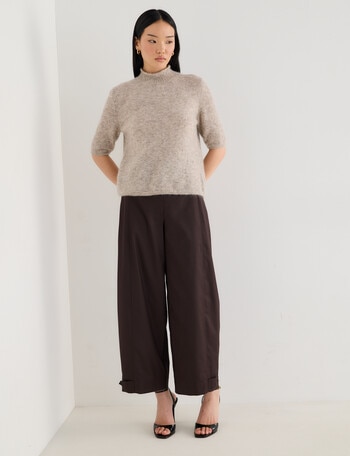 State of play Bow Tailored Pant, Bitter Chocolate product photo