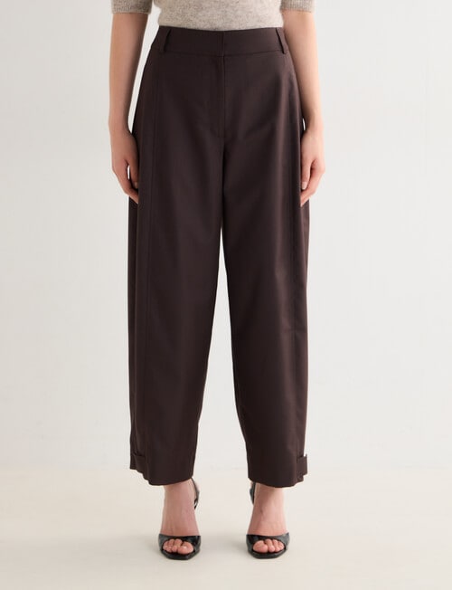 State of play Bow Tailored Pant, Bitter Chocolate product photo View 02 L