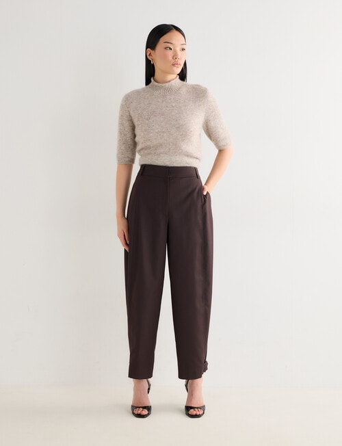 State of play Bow Tailored Pant, Bitter Chocolate product photo View 07 L