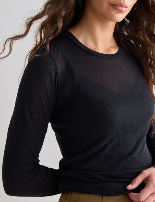 Mineral Mia Mesh Top, Black product photo View 04 L