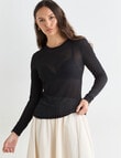 Mineral Mia Mesh Top, Black product photo View 07 S