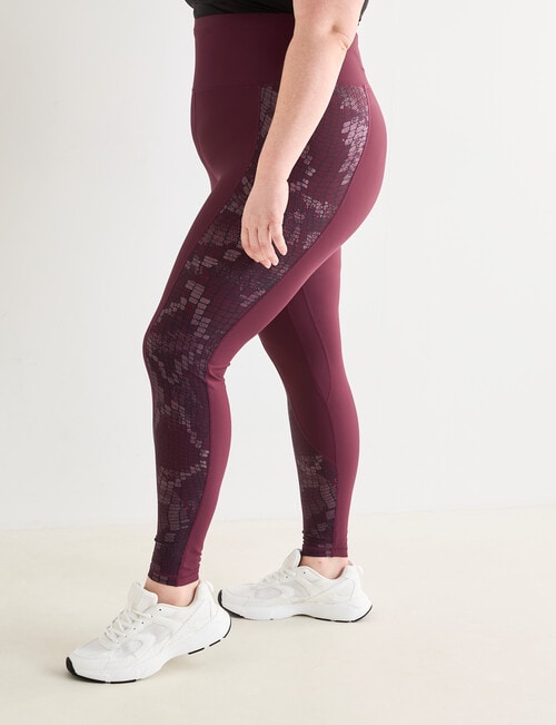 Superfit Curve Snake Print Panel Leggings, Cherry Lacquer product photo