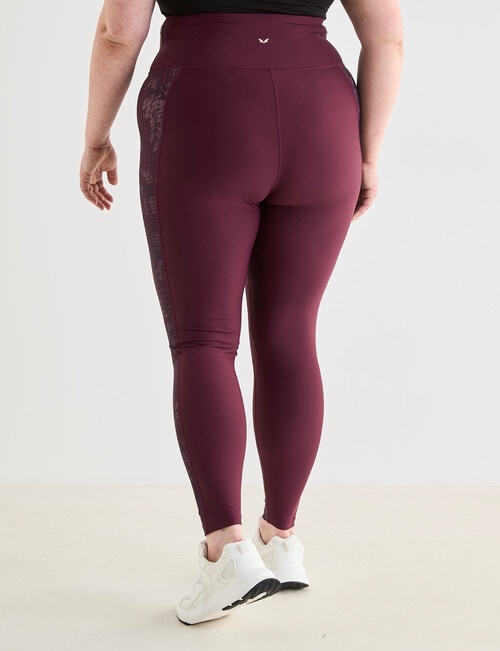 Superfit Curve Snake Print Panel Leggings, Cherry Lacquer product photo View 02 L