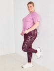 Superfit Curve Snake Print Panel Leggings, Cherry Lacquer product photo View 03 S