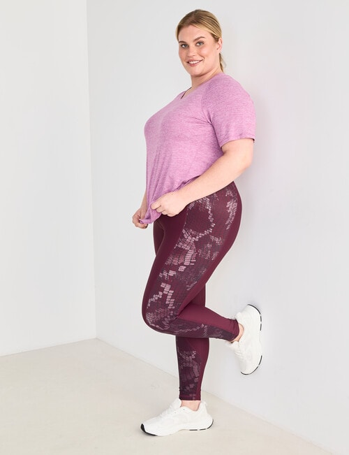Superfit Curve Snake Print Panel Leggings, Cherry Lacquer product photo View 03 L