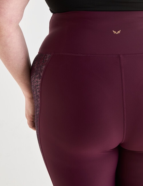 Superfit Curve Snake Print Panel Leggings, Cherry Lacquer product photo View 07 L