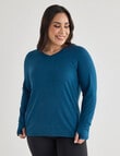 Superfit Curve Limitless V-Neck Tee, Teal & Black product photo