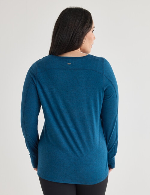 Superfit Curve Limitless V-Neck Tee, Teal & Black product photo View 02 L