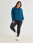 Superfit Curve Limitless V-Neck Tee, Teal & Black product photo View 03 S