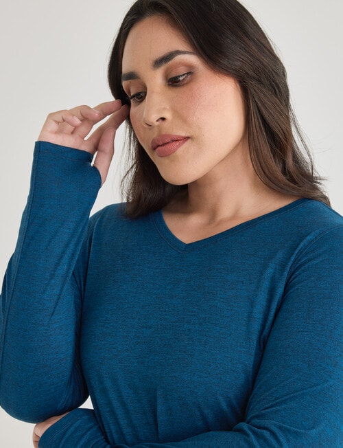 Superfit Curve Limitless V-Neck Tee, Teal & Black product photo View 04 L