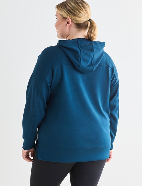 Superfit Curve Premium Stepped Hem Hoodie, Teal product photo View 02 L