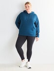 Superfit Curve Premium Stepped Hem Hoodie, Teal product photo View 03 S