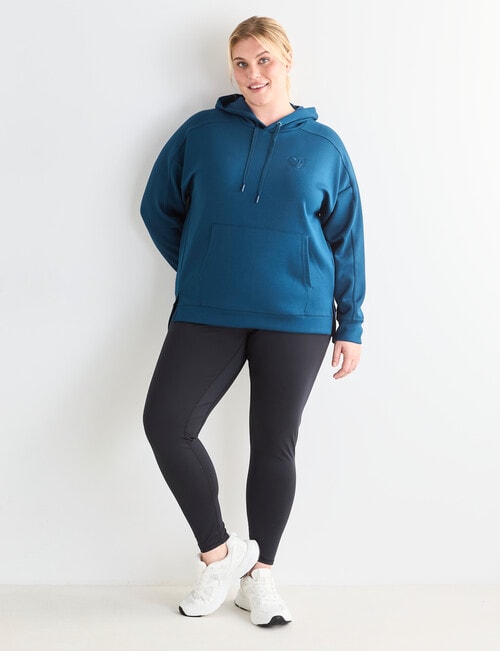 Superfit Curve Premium Stepped Hem Hoodie, Teal product photo View 03 L